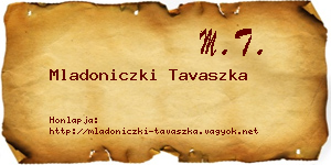 Mladoniczki Tavaszka névjegykártya